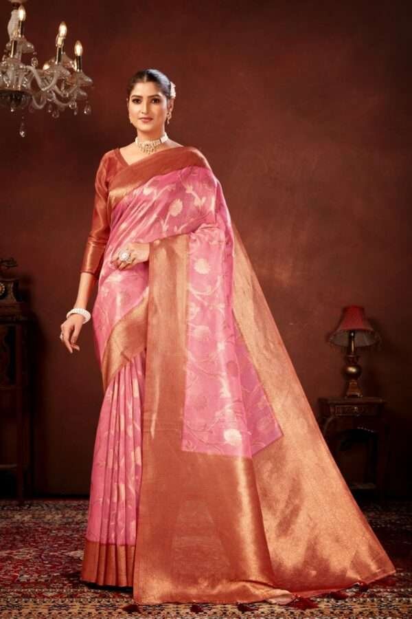 Pink pure tissue silk saree chp2 - Image 2