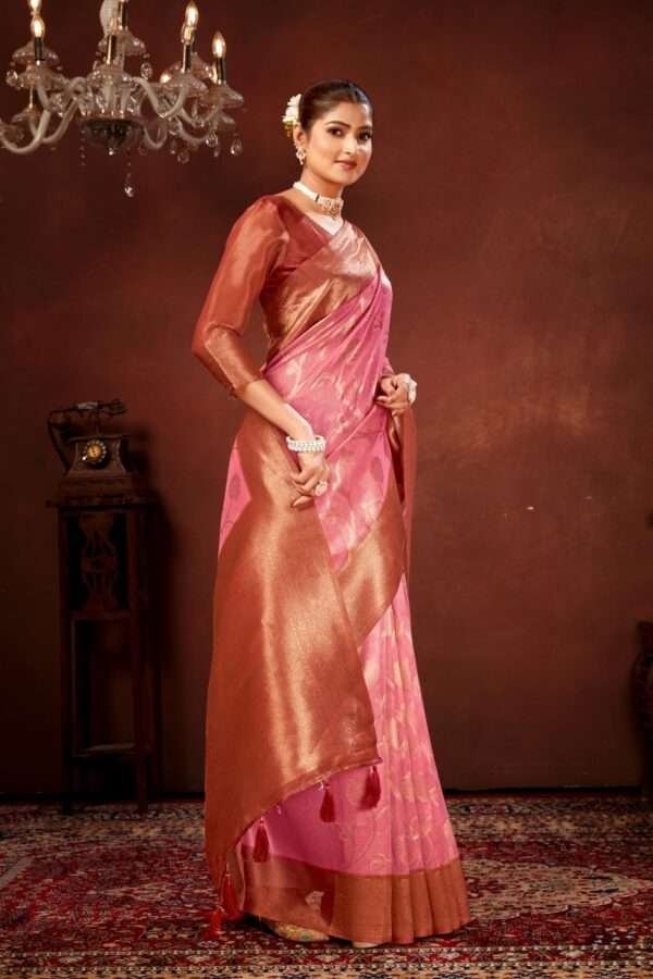 Pink pure tissue silk saree chp2 - Image 3