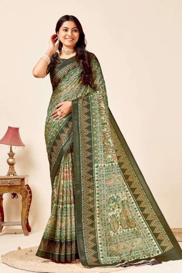 Soft madhubani tussar silk saree mb2