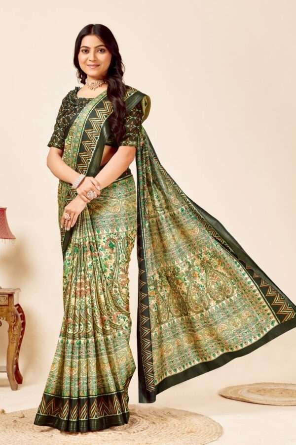 Soft madhubani tussar silk saree mb2 - Image 2