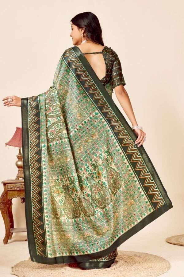 Soft madhubani tussar silk saree mb2 - Image 4