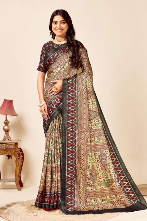Soft madhubani tussar silk saree mb3
