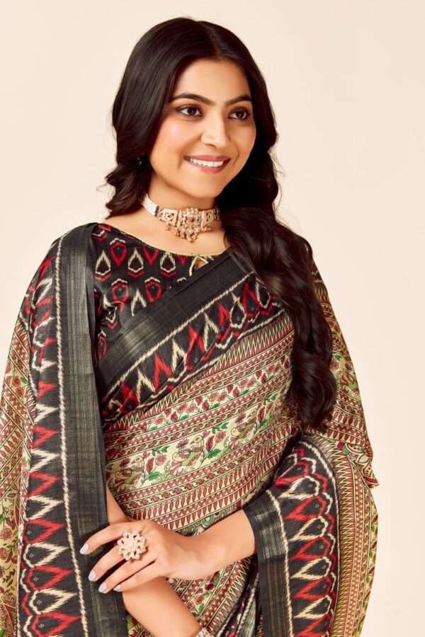 Soft madhubani tussar silk saree mb3 - Image 4