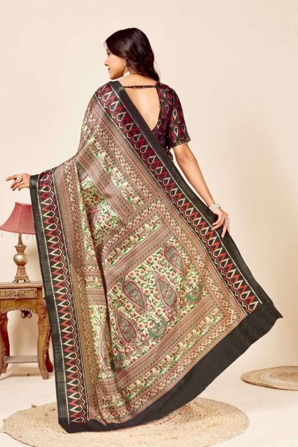 Soft madhubani tussar silk saree mb3 - Image 2