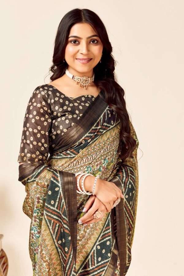 Soft madhubani tussar silk saree mb4 - Image 2