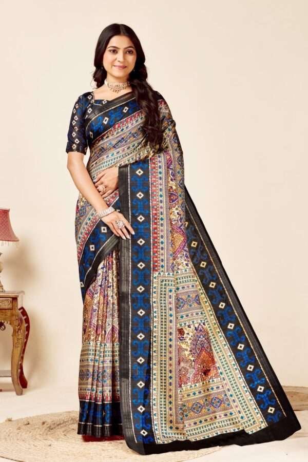 Soft madhubani tussar silk saree mb6