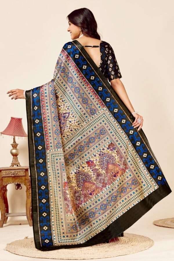 Soft madhubani tussar silk saree mb6 - Image 4