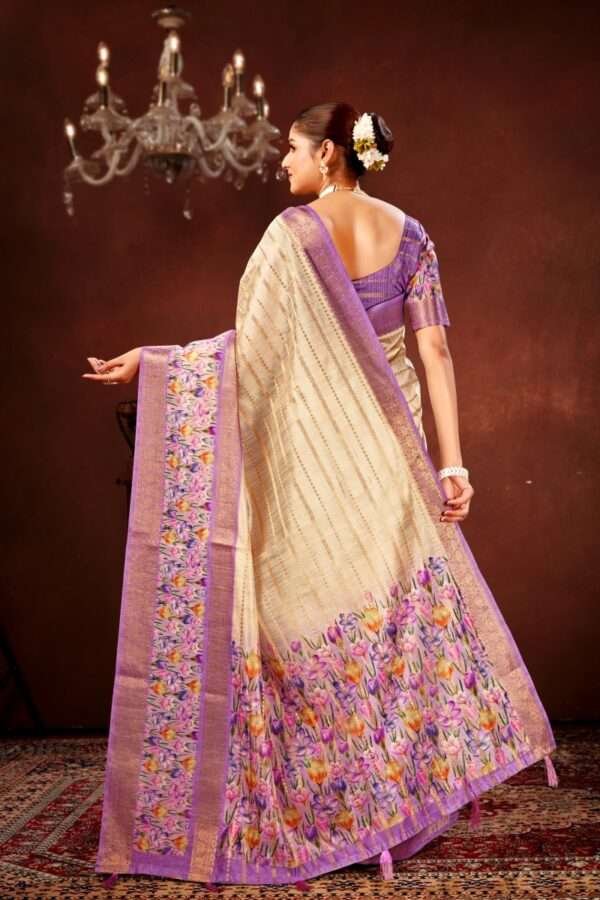 Lavender soft cotton silk saree cs1 - Image 4