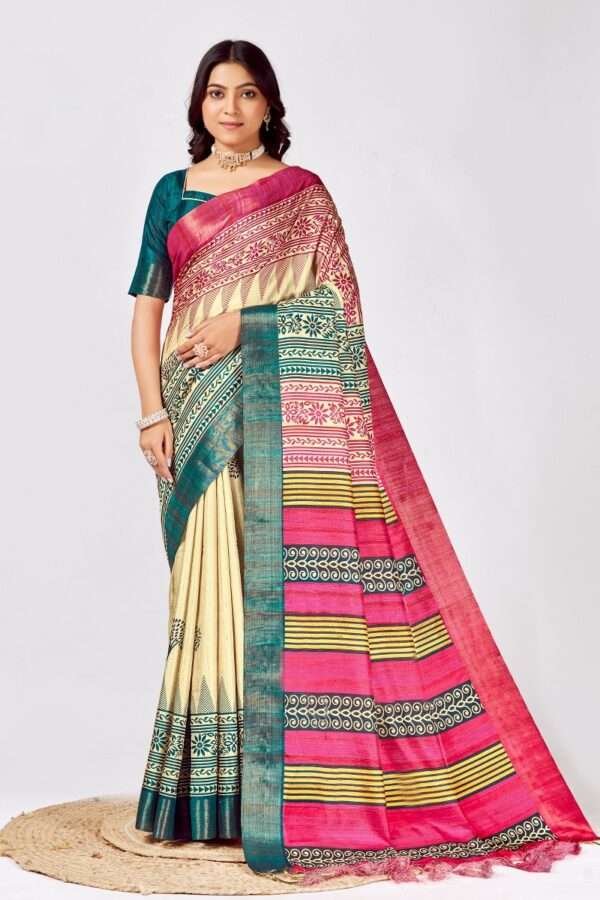 Tussar Silk Saree ts1 - Image 2