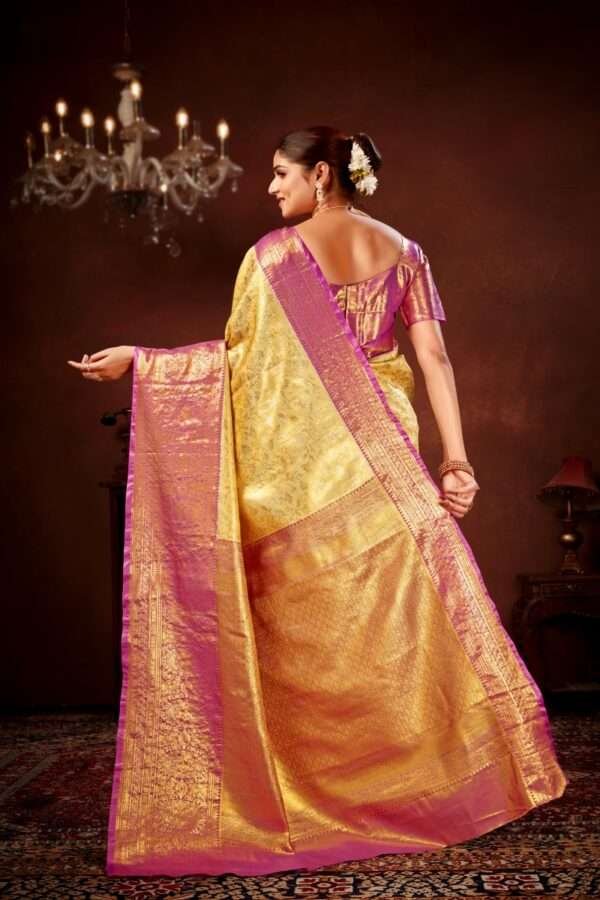 Gold pure dharamavaram silk saree d3 - Image 2