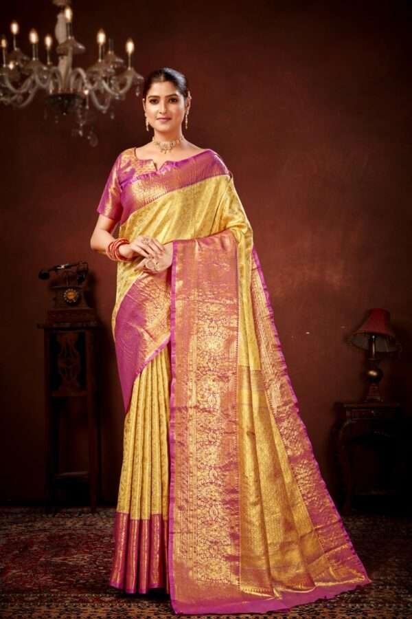 Gold pure dharamavaram silk saree d3