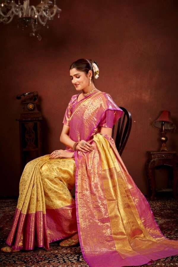 Gold pure dharamavaram silk saree d3 - Image 4