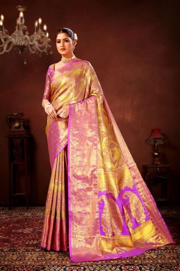 Lavender pure dharamavaram silk saree d1