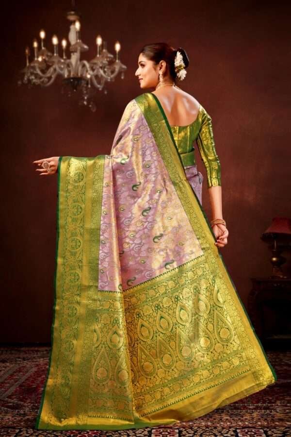 Onion pure dharamavaram silk saree d2 - Image 3