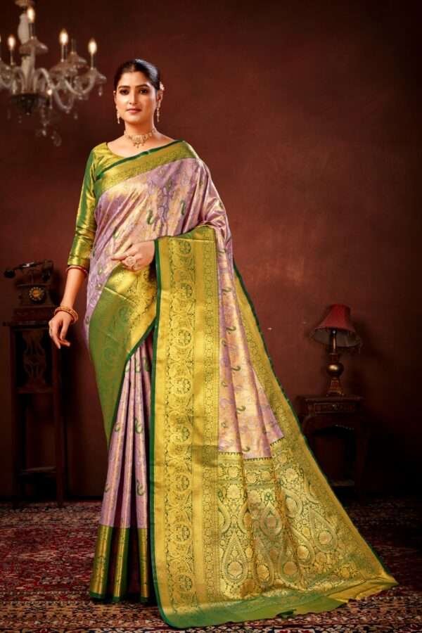 Onion pure dharamavaram silk saree d2