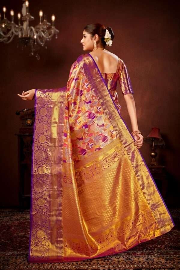Purple pure dharamavaram silk saree d4 - Image 2