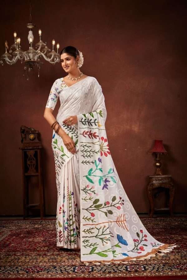 Designer crape silk saree cp2 - Image 2