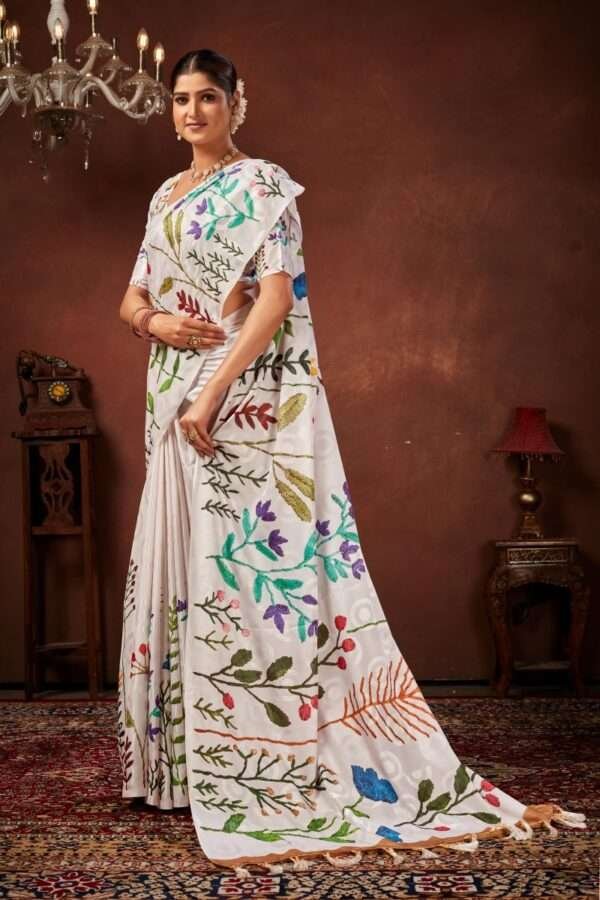 Designer crape silk saree cp2 - Image 3