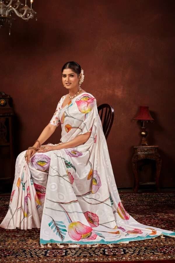 Designer crape silk saree cp3 - Image 3