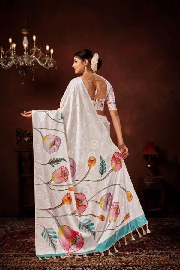 Designer crape silk saree cp3 - Image 4