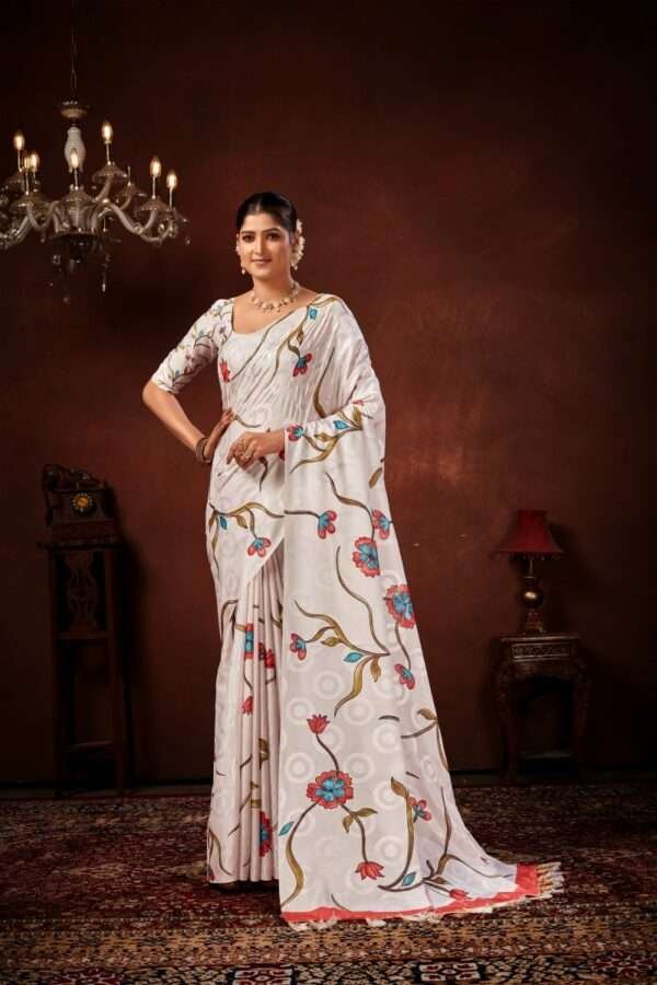 Designer crape silk saree cp4 - Image 2