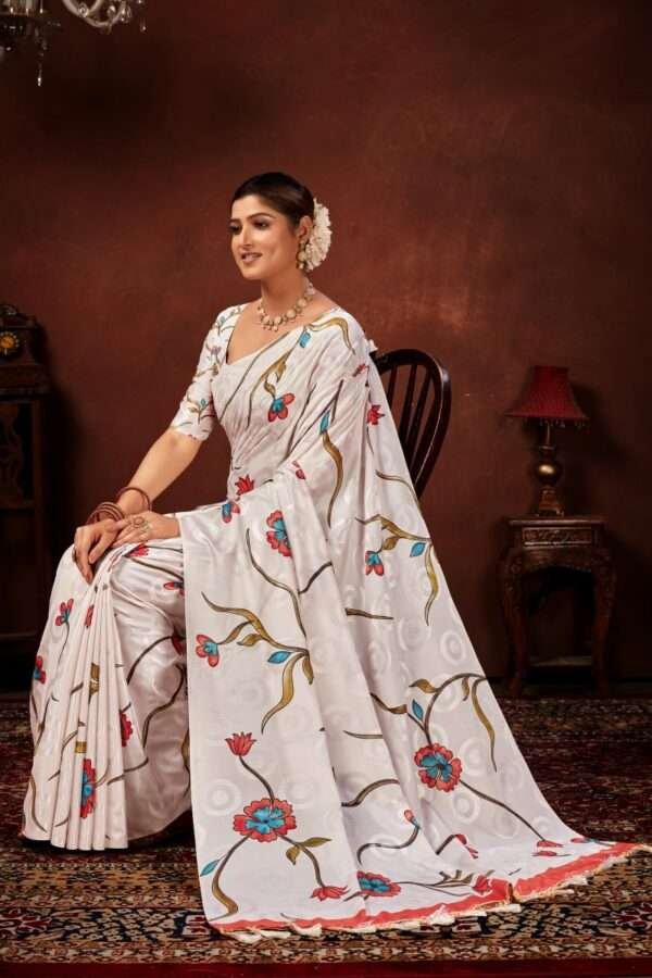 Designer crape silk saree cp4 - Image 4