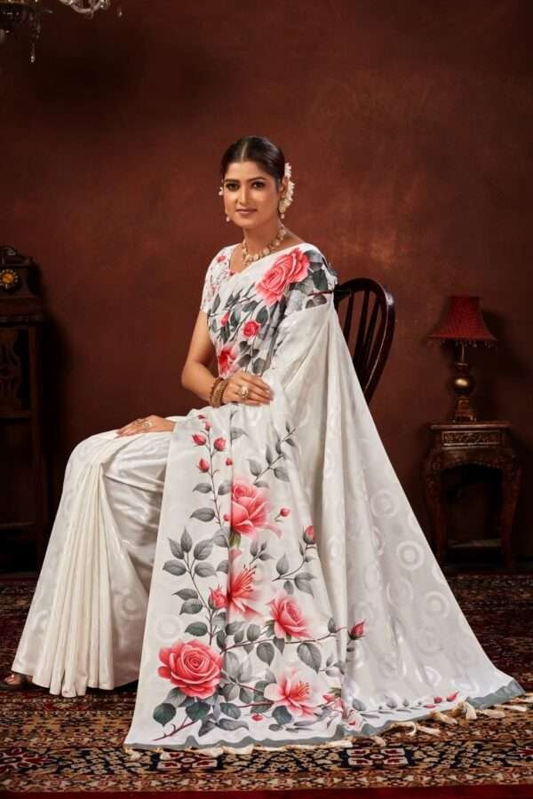 Designer crape silk saree cp5 - Image 3
