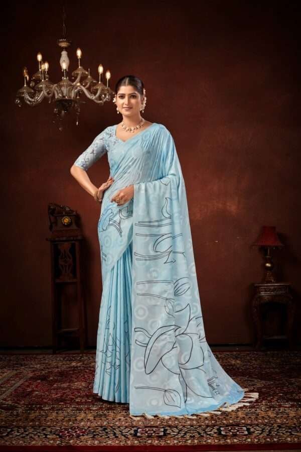 Designer crape silk saree cp6 - Image 2