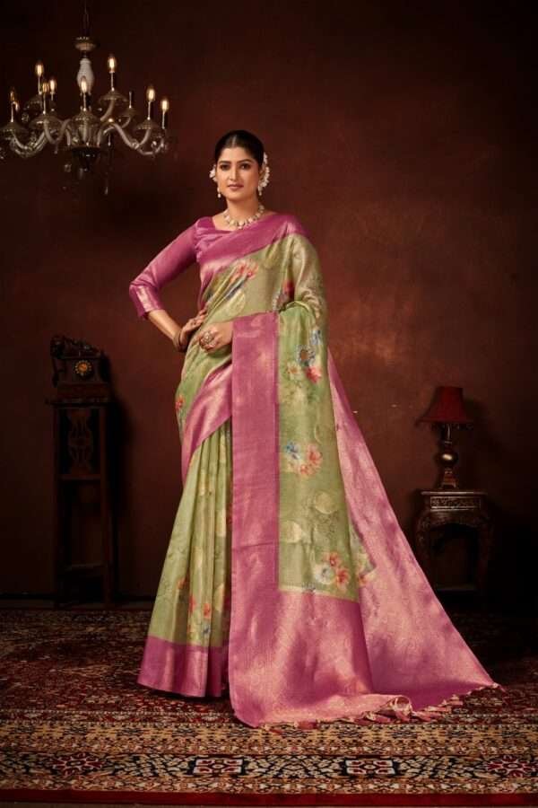 Fancy tissue silk saree tp1