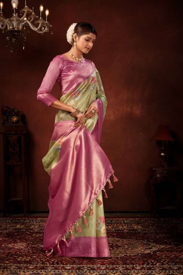 Fancy tissue silk saree tp1 - Image 2