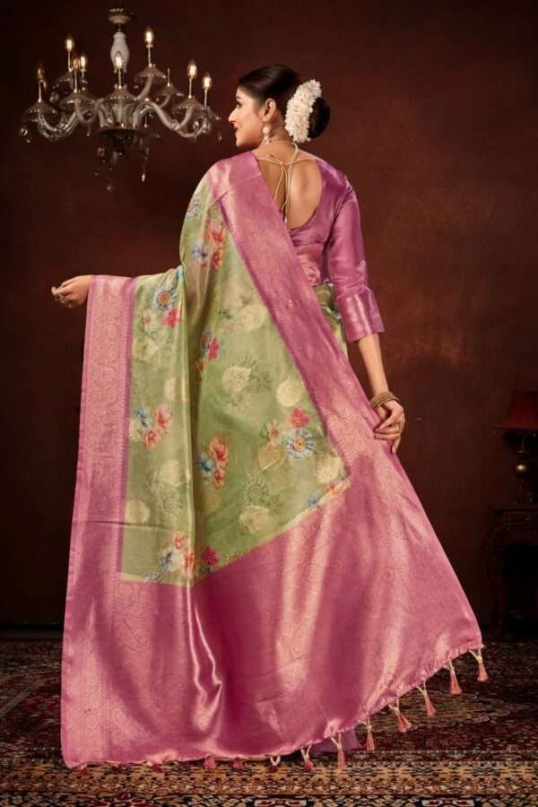 Fancy tissue silk saree tp1 - Image 4