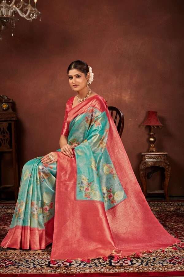 Fancy tissue silk saree tp2 - Image 4
