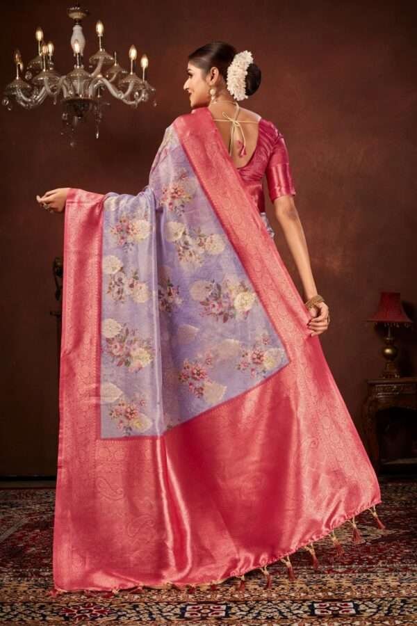 Fancy tissue silk saree tp3 - Image 4