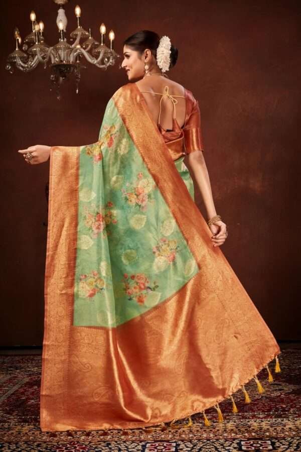 Fancy tissue silk saree tp4 - Image 4