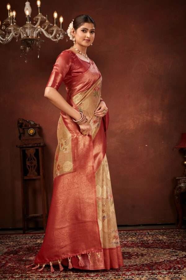 Fancy tissue silk saree tp5 - Image 2