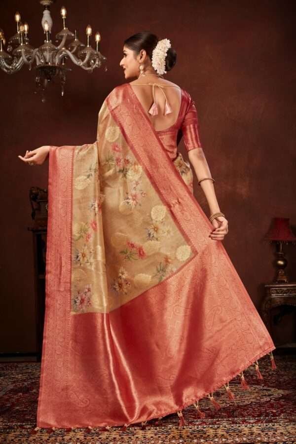 Fancy tissue silk saree tp5 - Image 4