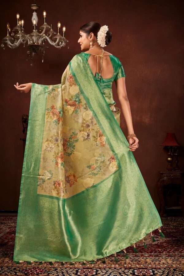 Fancy tissue silk saree tp7 - Image 4