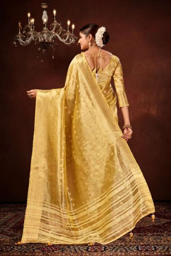Gold designer tissue silk saree tsm5 - Image 2