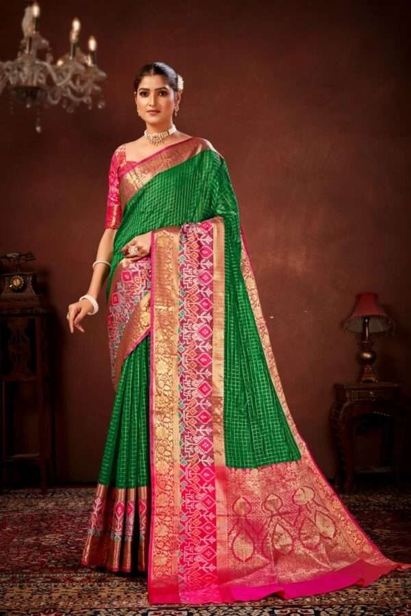 Green patola silk saree ps6