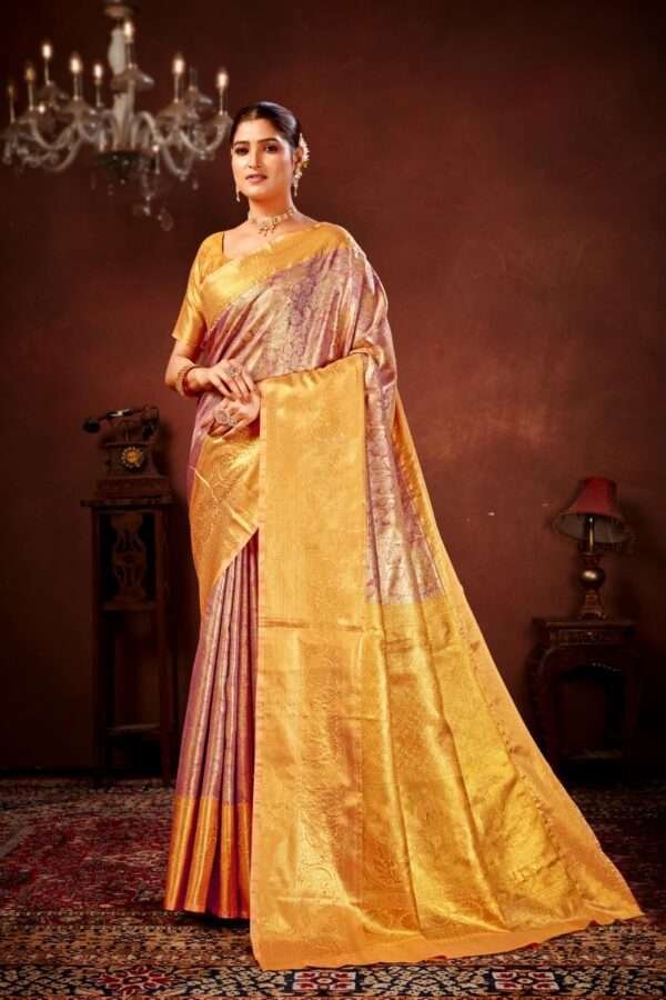 Mauve pink pure dharamavaram silk saree d7