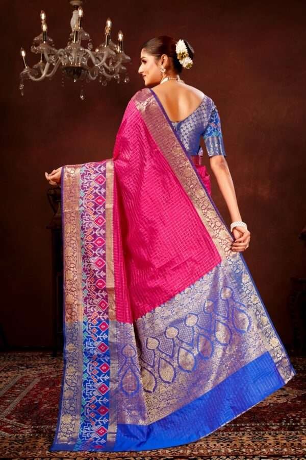 Pink patola silk saree ps1 - Image 4
