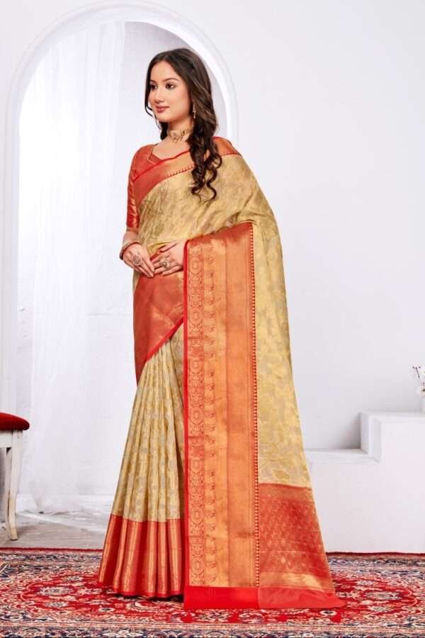 Red pure doriya cotton saree