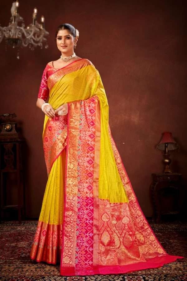 Yellow patola silk saree ps5