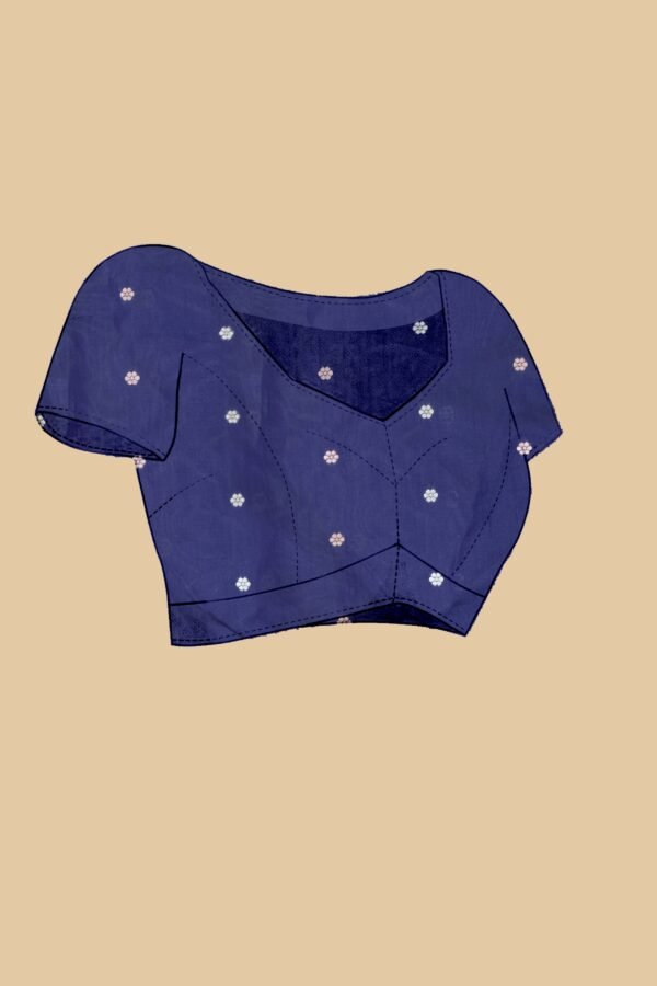 Blue Soft Silk Saree with Swarn Border - Image 3