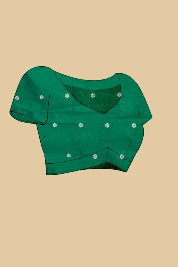 Green Soft Silk Saree with Swarn Border - Image 3