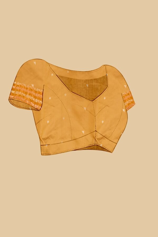 Mustard Soft Silk Saree with Swarn Border - Image 3
