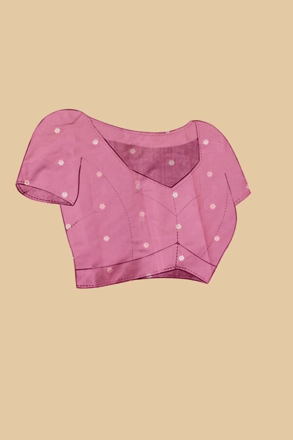 Onion Soft Silk Saree with Swarn Border - Image 3