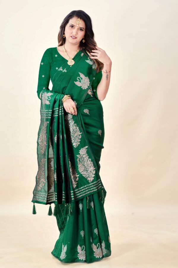 Green Soft Silk Saree with Swarn Border